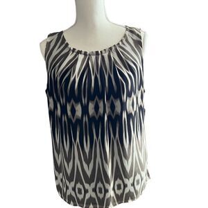 Chaus Women’s Sleeveless Blouse‎ - Size 10 - Camel/Wild Harvest Pattern NWT